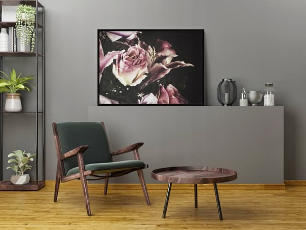 TAVELAFFIST I RAM 53x73 cm Blommor P1479