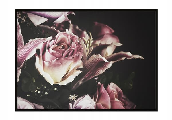 TAVELAFFIST I RAM 53x73 cm Blommor P1479
