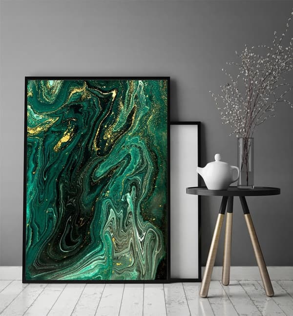 KUVAPUOLISTE KEHYISSÄ 53x73 cm Vihreä marmori P1465