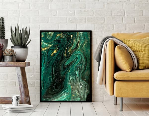 KUVAPUOLISTE KEHYISSÄ 53x73 cm Vihreä marmori P1465