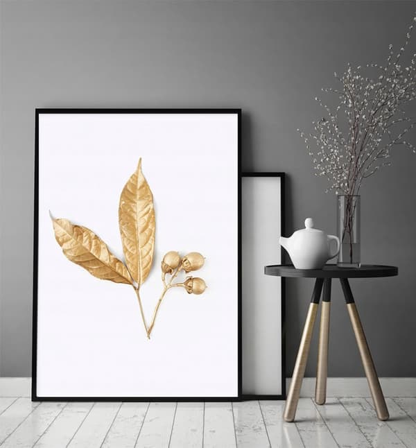 TAVELAFFIST I RAM 33x43 cm Guld P1433