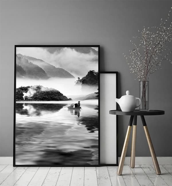 TAVELAFFIST I RAM 53x73 cm Kina P1385