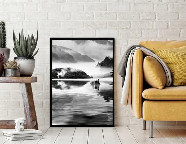 TAVELAFFIST I RAM 53x73 cm Kina P1385