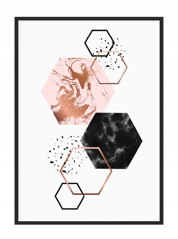 TAVELAFFIST I RAM 33x43 cm Geometri P1365
