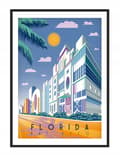 Miniatyrbild 1 av 4: TAVELAFFIST I RAM 33x43 cm Florida P1292