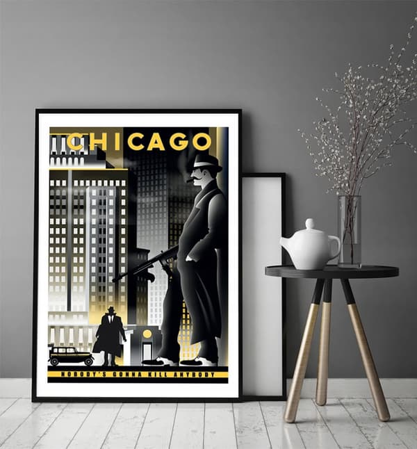 KUVAPOSTERI KEHYISSÄ 33x43 cm Chicago P1291