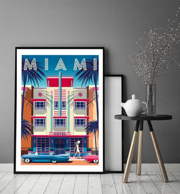 KUVAPOSTERI KEHYISSÄ 33x43 cm Miami P1277