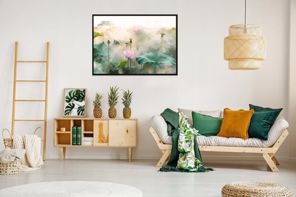 TAVELAFFIST I RAM 53x73 cm Blommor P1225