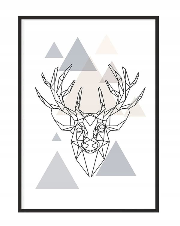 TAVELAFFIST I RAM 43x33 cm Hjort P1184