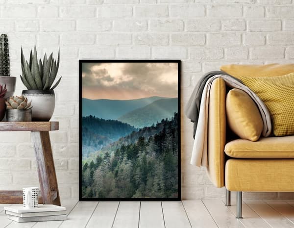 KUVAPUOLISTE KEHYISSÄ 53x73 cm Vuoret P1174