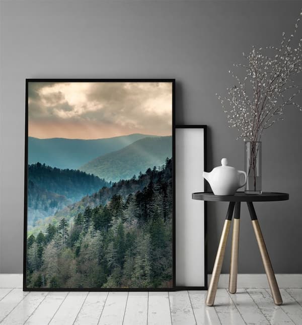 KUVAPUOLISTE KEHYISSÄ 53x73 cm Vuoret P1174