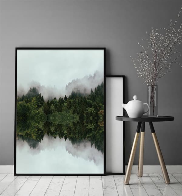 TAVELAFFIST I RAM 53x73 cm Skog P1168