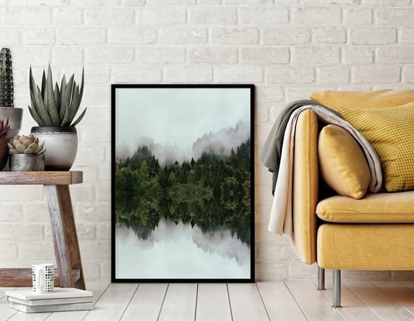 TAVELAFFIST I RAM 53x73 cm Skog P1168