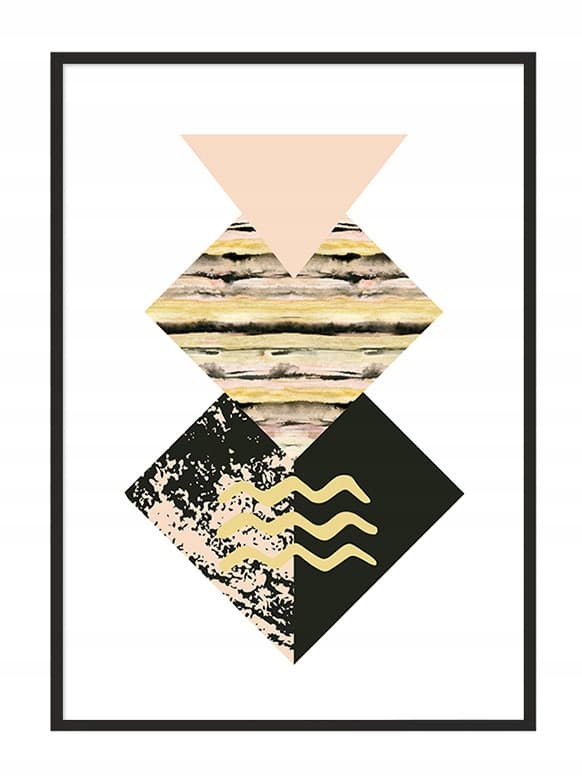 TAVELAFFIST I RAM 53x73 cm Geometri P843