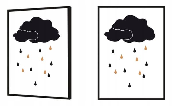 BILLEDPOKATER I RAMME 33x43 cm Regn P071