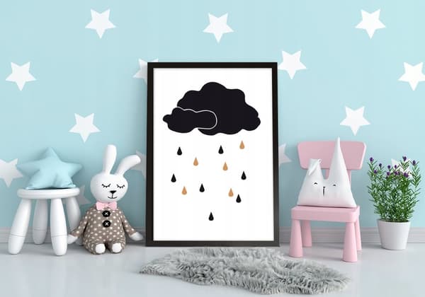 BILLEDPOKATER I RAMME 33x43 cm Regn P071