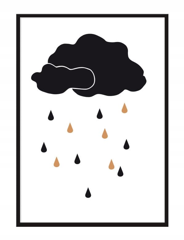 BILLEDPOKATER I RAMME 33x43 cm Regn P071