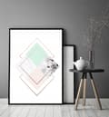 Miniatyrbild 3 av 4: TAVELAFFIST I RAM 53x73 cm Geometri P1094