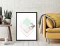 Miniatyrbild 4 av 4: TAVELAFFIST I RAM 53x73 cm Geometri P1094