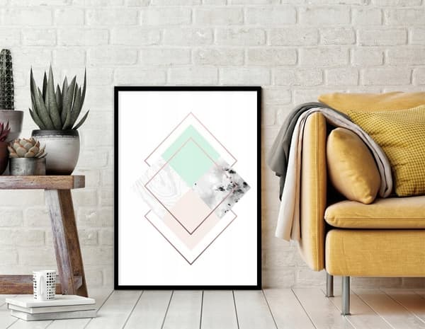 TAVELAFFIST I RAM 53x73 cm Geometri P1094