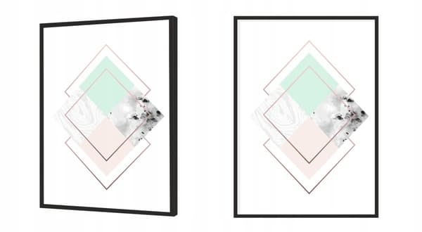 TAVELAFFIST I RAM 53x73 cm Geometri P1094
