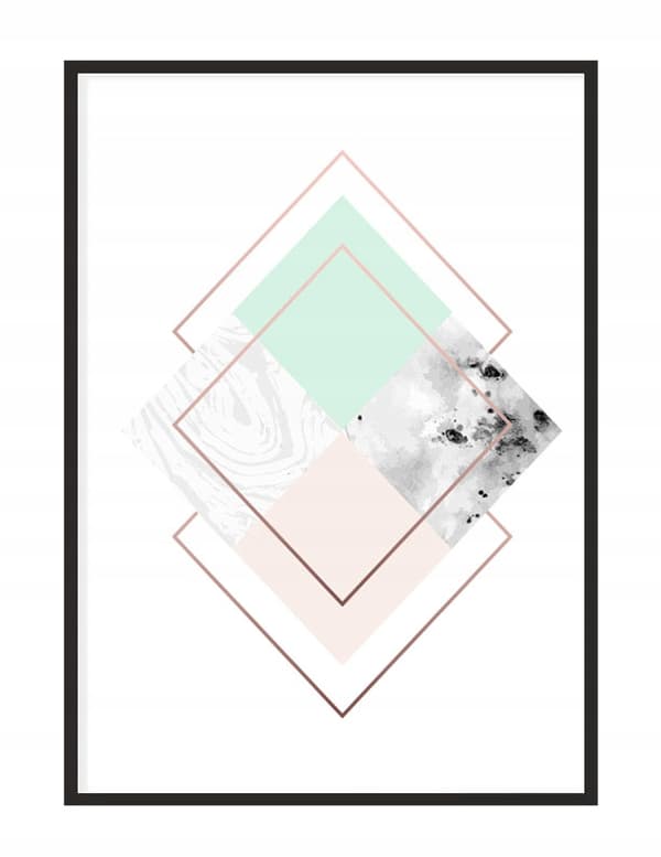TAVELAFFIST I RAM 53x73 cm Geometri P1094