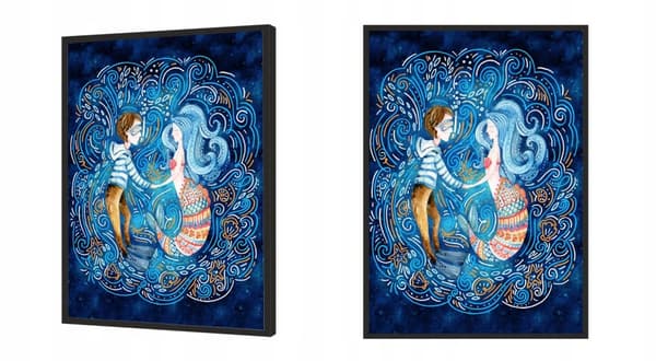 BILLEDPOKATER I RAMME 53x73 cm Havfrue P997