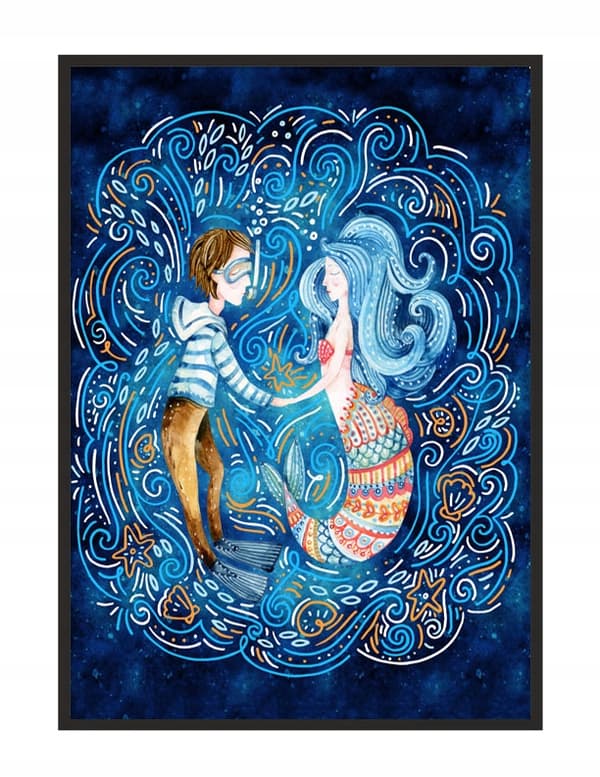 BILLEDPOKATER I RAMME 53x73 cm Havfrue P997