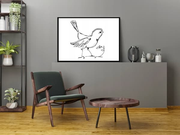 BILLEDPOKATER I RAMME 53x73 cm Fugl P1061