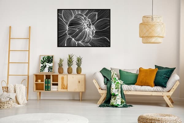 BILLEDPOKATER I RAMME 53x73 cm Blomst P1059