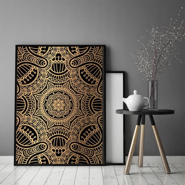 TAVELAFFIST I RAM 53x73 cm Guld P1023