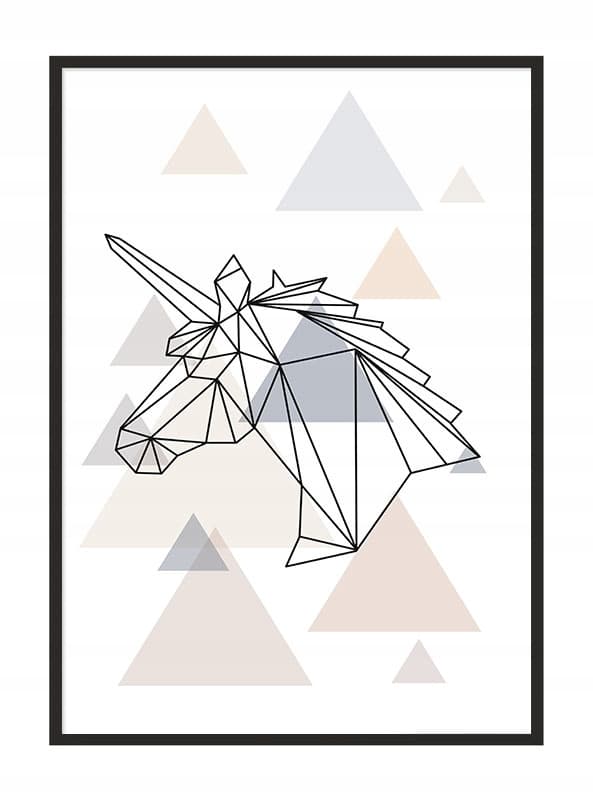 POSTER I RAM A4 cm Enhörning PD288