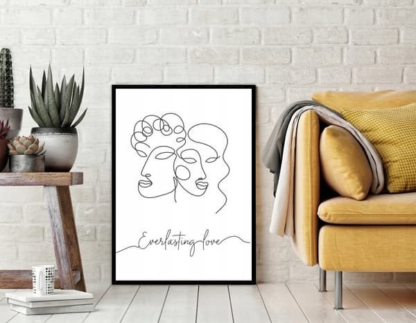 POSTER I RAM 53x73 cm Kärlek Alla hjärtans dag P740