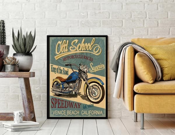 BILLEDPOKATER I RAMME 53x73 cm Garage Motor P1852