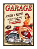 Pikkukuva 1 / 4: KUVAPUOLISTE KEHYISSÄ 53x73 cm Garage Pinup P1845