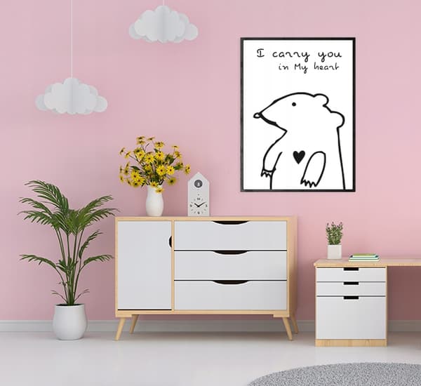 BILLEDPOKATER I RAMME A4 cm Bamse PD009
