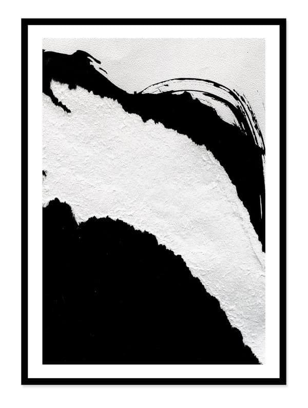 POSTER I RAM 43x53 cm Svartvit Zebra Minimalism Abstraktion