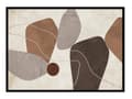 Pikkukuva 1 / 2: KUVAJULISTE 50x70cm Beige Valkoinen Ruskea Hahmot Muodot Abstraktio
