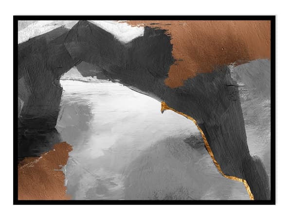 KUVAJULISTE 40x50cm Mustavalkoinen Ruskea Minimalismi Abstrakti Vesivärit