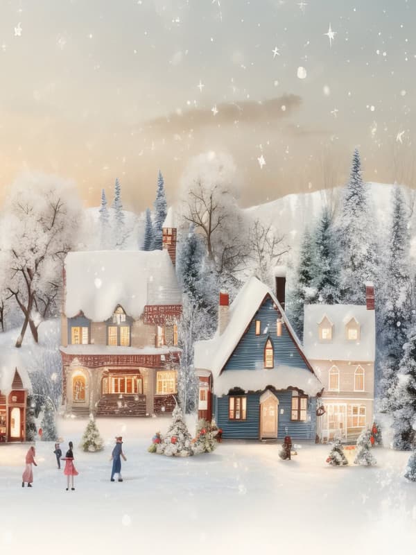 POSTER Jul Vinter Stad HELG VINTER SNÖ landskap P2383_30x40