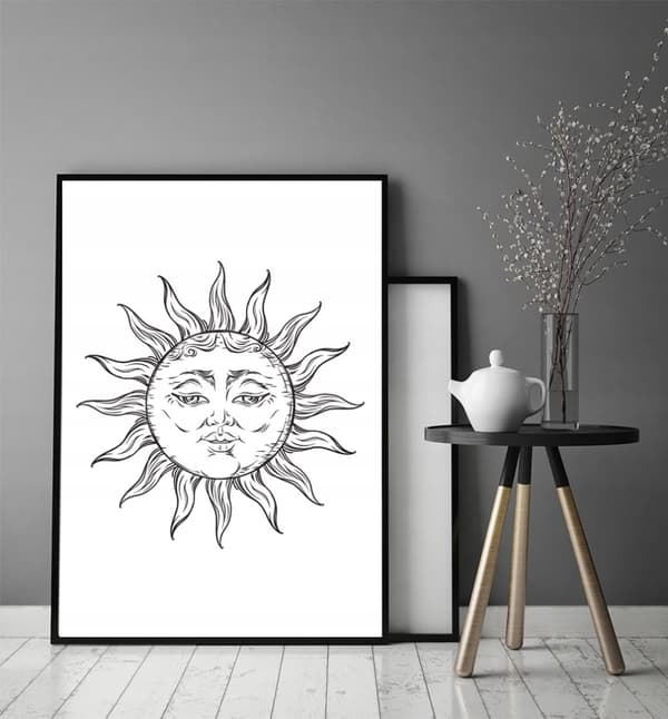 TAVELAFFIST I RAM 53x73 cm Sun P884