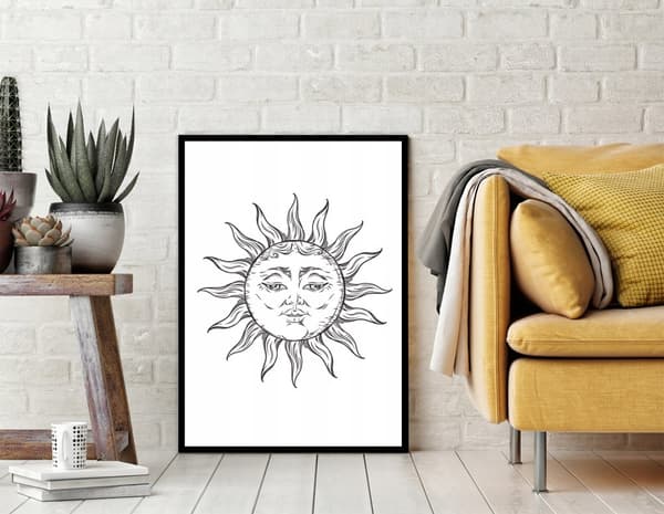 TAVELAFFIST I RAM 53x73 cm Sun P884