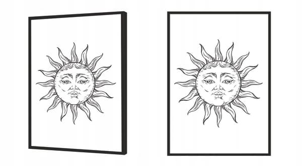 TAVELAFFIST I RAM 53x73 cm Sun P884