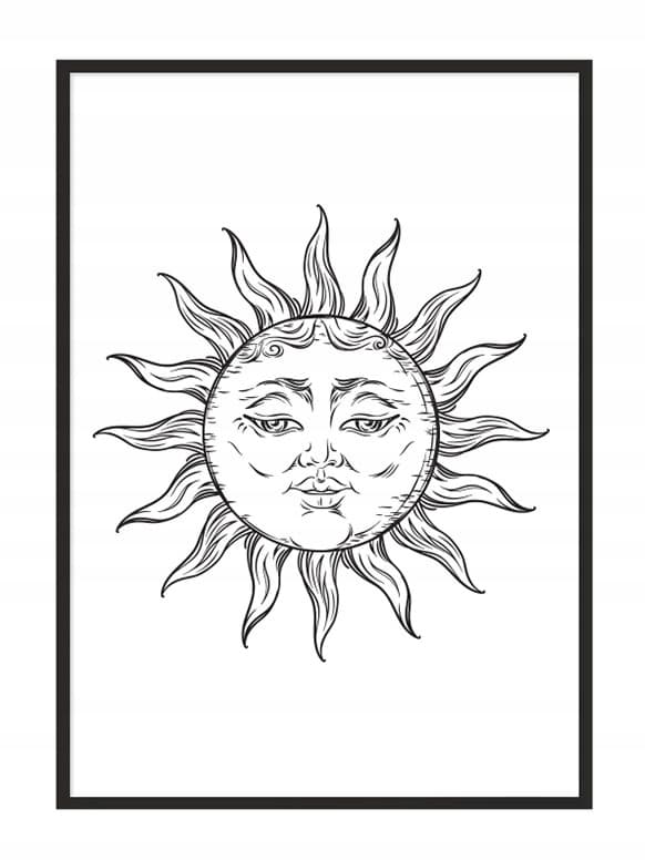TAVELAFFIST I RAM 53x73 cm Sun P884
