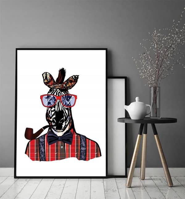 TAVELAFFIST I RAM 33x43 cm Herr Giraff P837