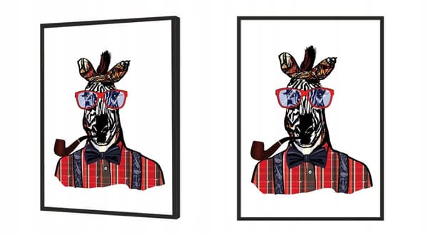 TAVELAFFIST I RAM 33x43 cm Herr Giraff P837