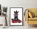 Miniatyrbild 2 av 4: TAVELAFFIST I RAM 33x43 cm Herr Giraff P837