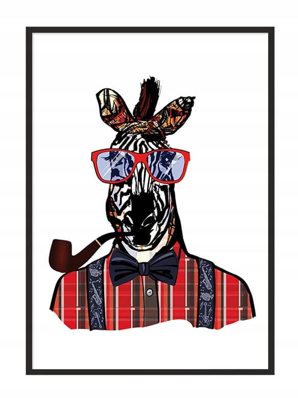 TAVELAFFIST I RAM 33x43 cm Herr Giraff P837