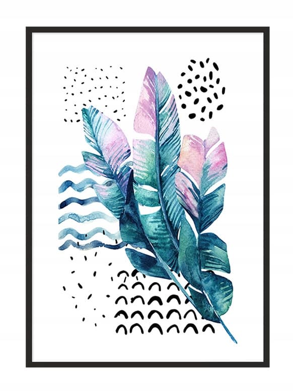 POSTER I RAM 53x73 cm Fjädrar P803