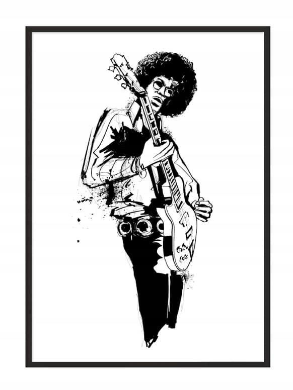 POSTER I RAM 33x43 cm Gitarr P813
